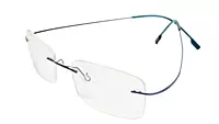 Soigné Unisex Rectangular Rimless Flexible Spectacle Frame-Blue-Medium