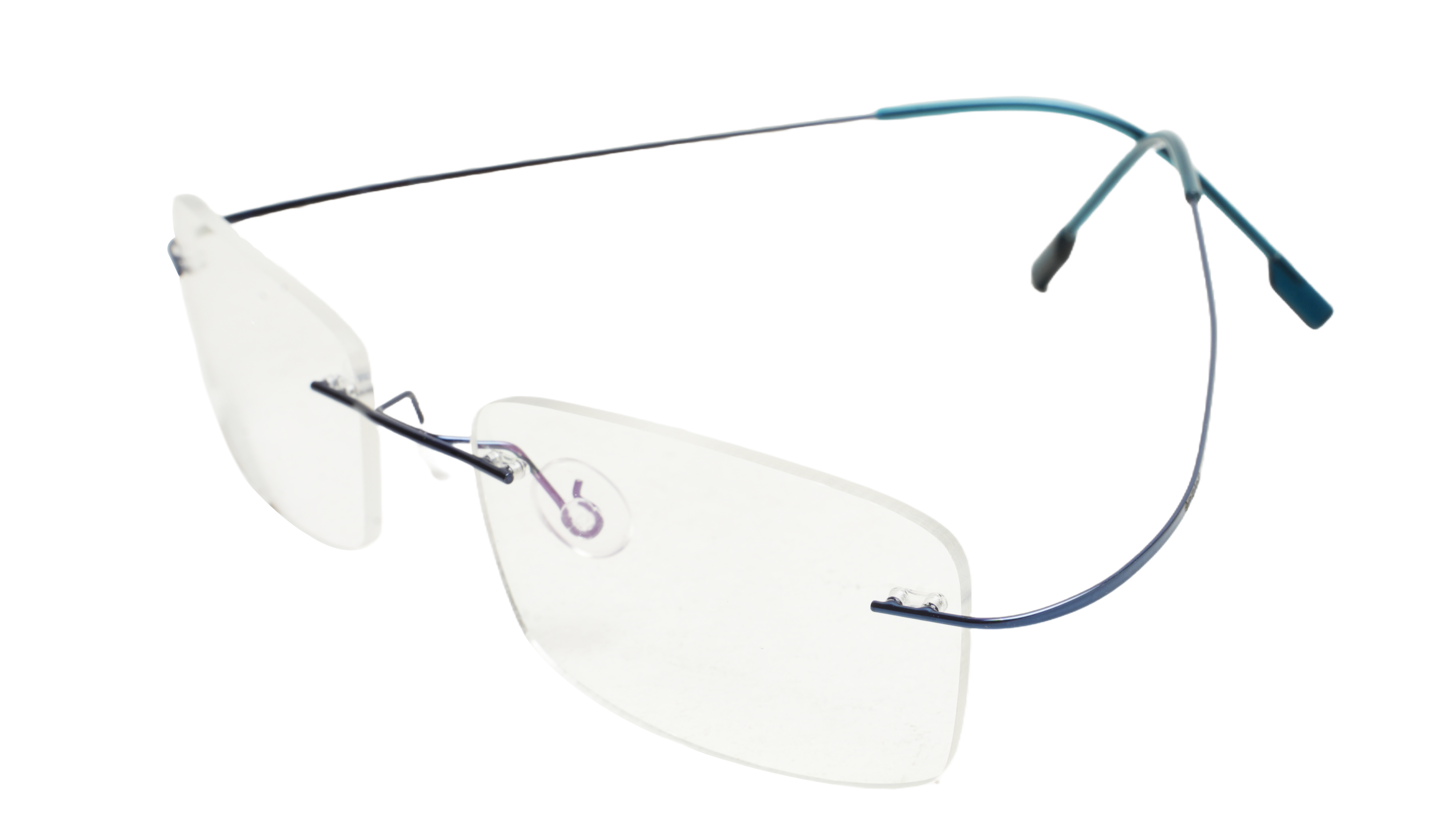 Soigné Unisex Rectangular Rimless Flexible Spectacle Frame-Blue-Medium