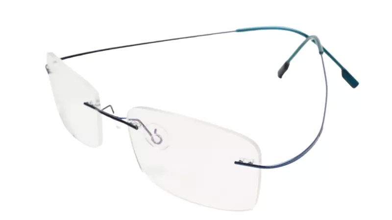 Soigné Unisex Rectangular Rimless Flexible Spectacle Frame-Blue-Medium