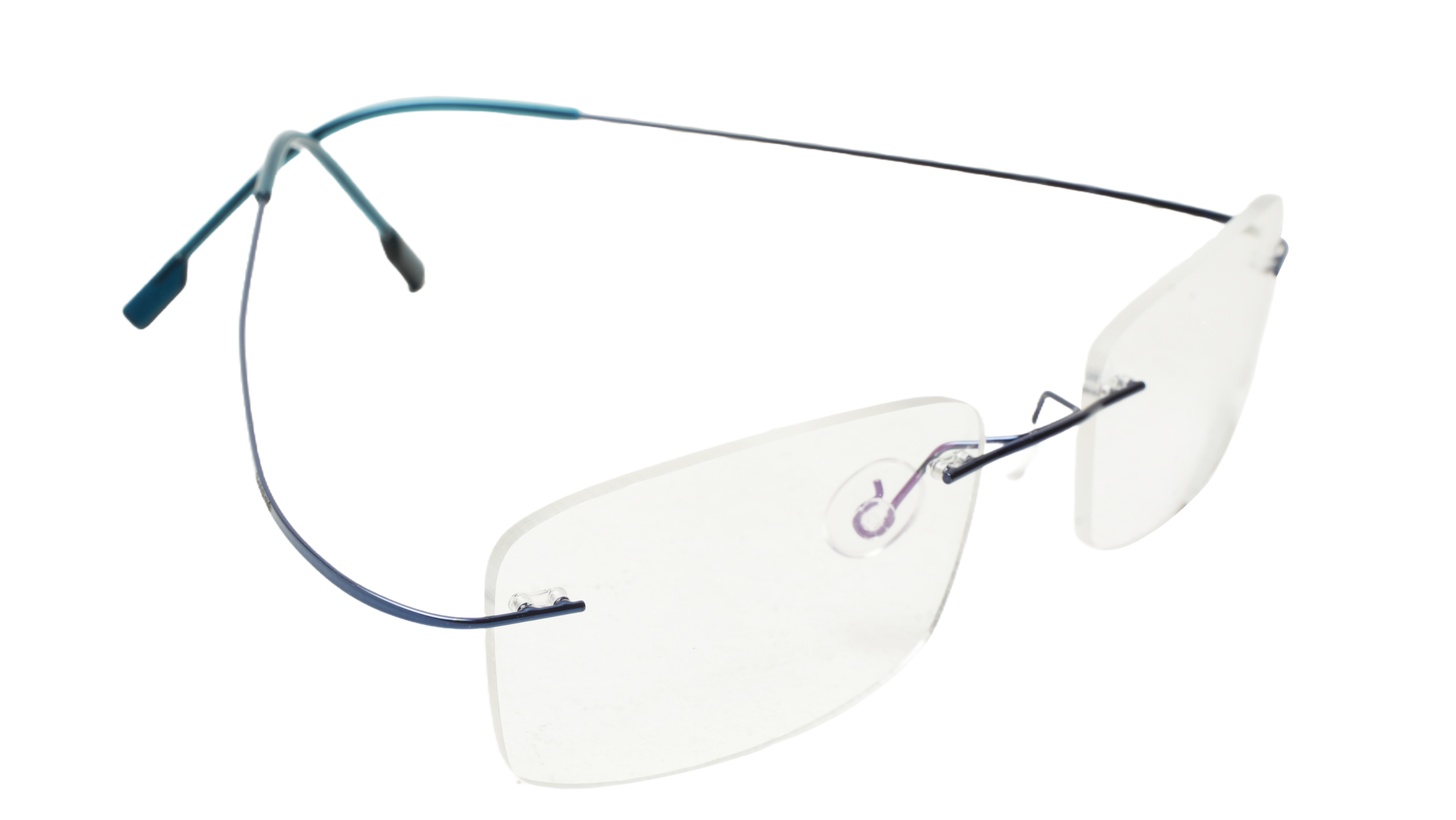 Soigné Unisex Rectangular Rimless Flexible Spectacle Frame-Blue-Medium