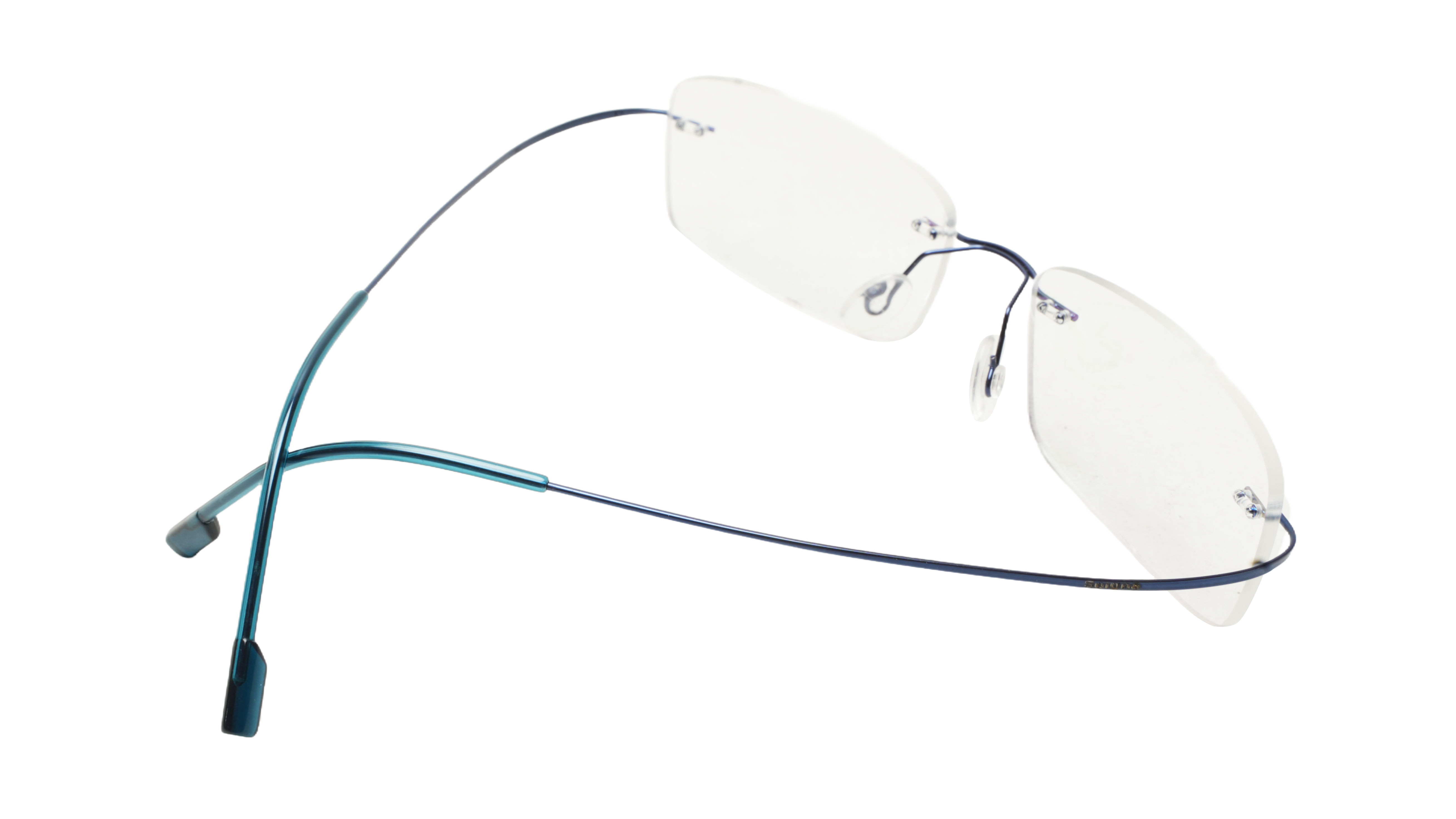 Soigné Unisex Rectangular Rimless Flexible Spectacle Frame-Blue-Medium