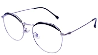 Unisex Round Spectacle Frame. Silver &Black Color Metal Frame.