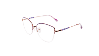 Soigné Female Medium Half Rim Cat Eye Spectacle Frame.Rose Gold&Purple