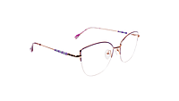 Soigné Female Medium Half Rim Cat Eye Spectacle Frame.Rose Gold&Purple