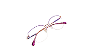 Soigné Female Medium Half Rim Cat Eye Spectacle Frame.Rose Gold&Purple