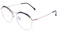 Unisex Round Spectacle Frame. Black &Golden Color Metal Frame. Unisex Round Spectacle Frame. Black &Golden Color Metal Frame.