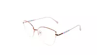 Soigné Female Medium Half Rim Cat Eye Spectacle Frame.Rose Gold