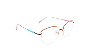 Soigné Female Medium Half Rim Cat Eye Spectacle Frame.Rose Gold