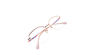 Soigné Female Medium Half Rim Cat Eye Spectacle Frame.Rose Gold