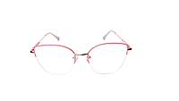 Soigné Female Medium Half Rim Cat Eye Spectacle Frame.Rose Gold&Pink