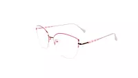 Soigné Female Medium Half Rim Cat Eye Spectacle Frame.Rose Gold&Pink