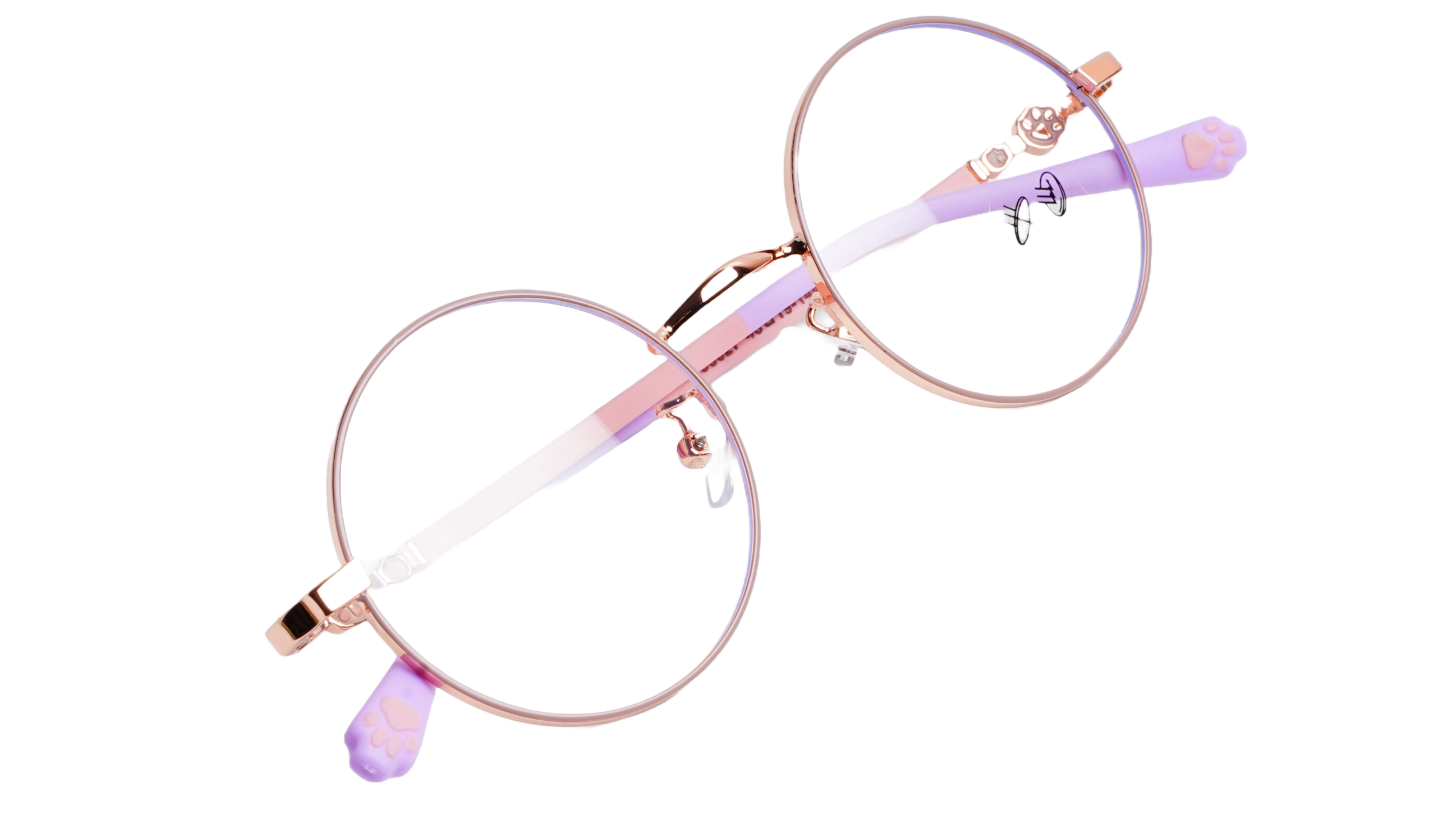 Soigné Kids Small Round Spectacle Frame.Pink&Gold.(4-9)Yr-Girl