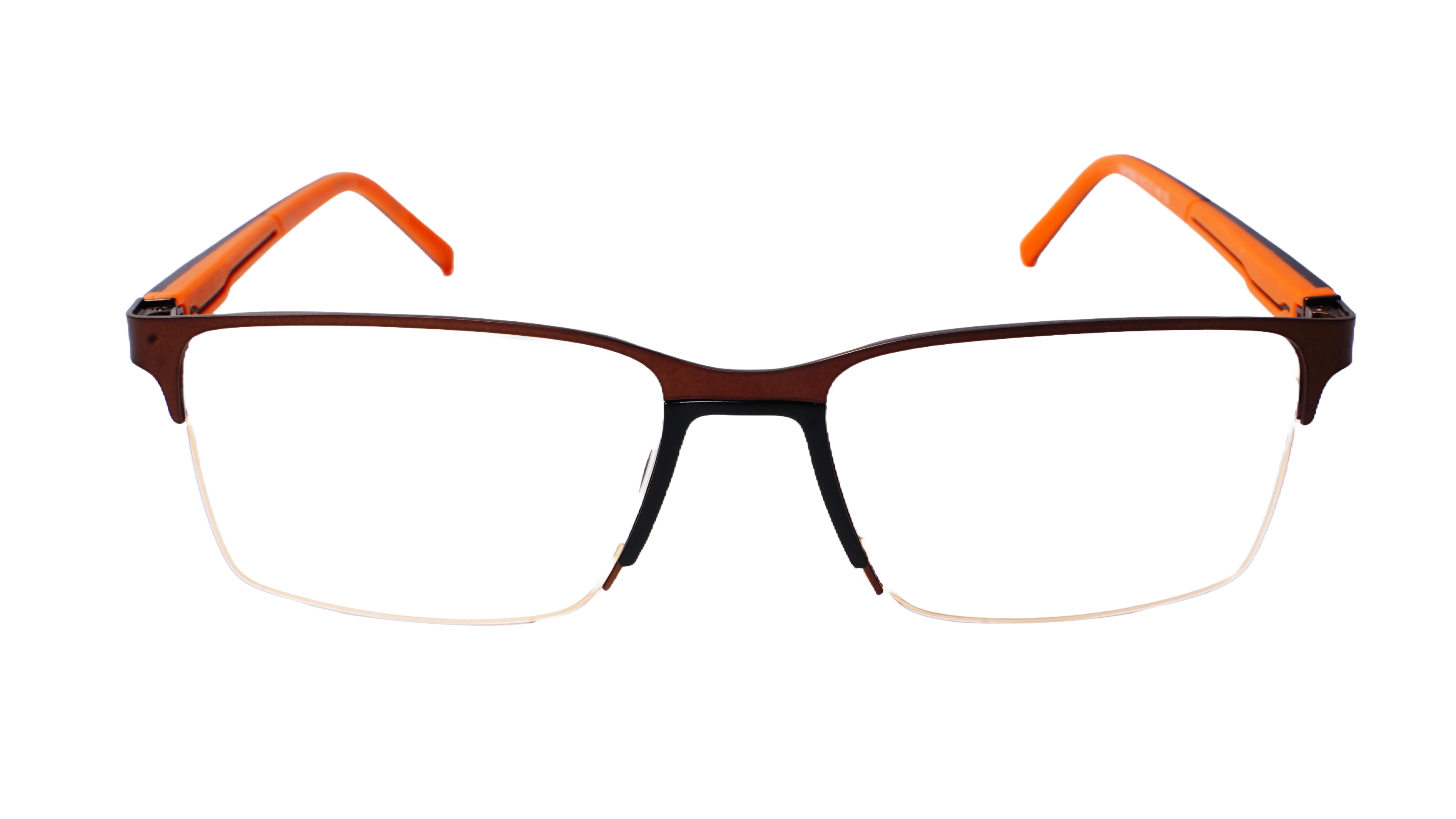 Soigné Unisex Large Half Rimmed Rectangular Spectacle Frame.Multicolor