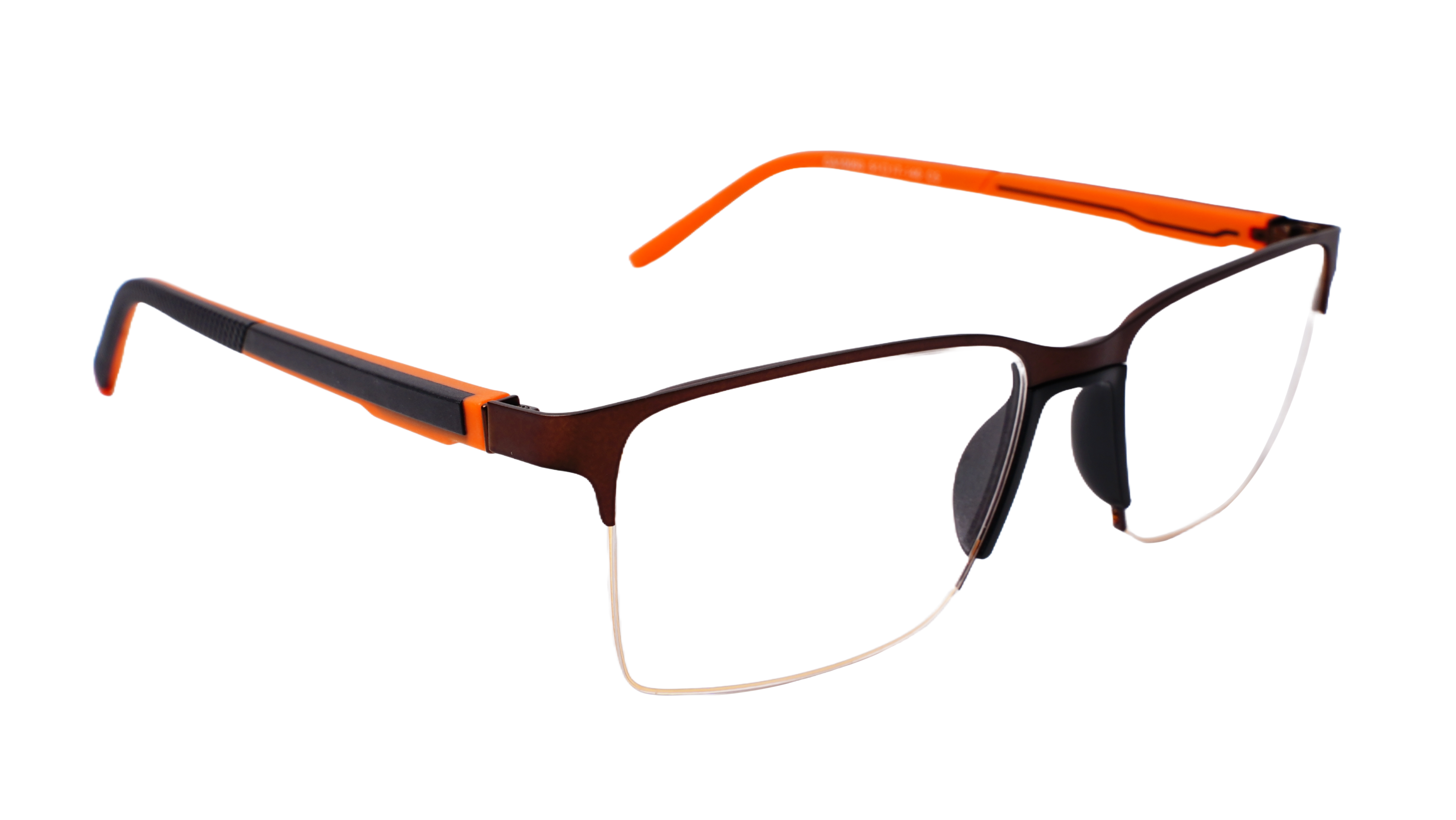 Soigné Unisex Large Half Rimmed Rectangular Spectacle Frame.Multicolor