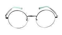 Soigné Kids Small Round Spectacle Frame.Silver&Green.(4-9)Y-Unisex Soigné Kids Small Round Spectacle Frame.Silver&Green.(4-9)Y-Unisex