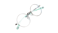 Soigné Kids Small Round Spectacle Frame.Silver&Green.(4-9)Y-Unisex Soigné Kids Small Round Spectacle Frame.Silver&Green.(4-9)Y-Unisex