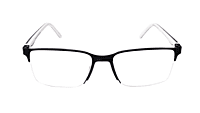 Soigné Unisex Half Rimmed Rectangular Spectacle Frame.Black&White-Large