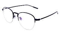 Unisex Half Rim Round Spectacle Frame. Matte Black Color Metal Frame.