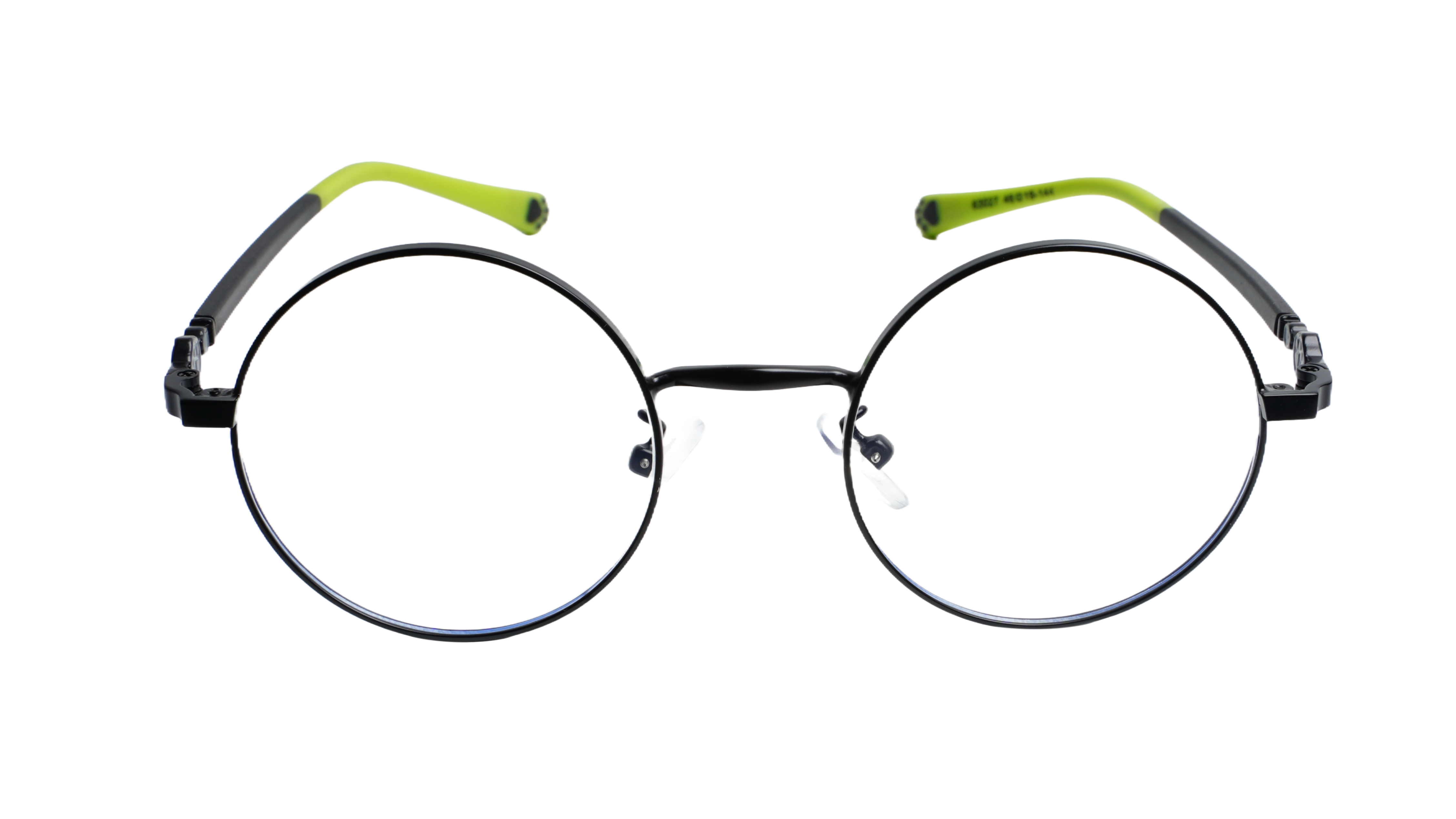 Soigné Kids Small Round Spectacle Frame.Black&Green.(4-9)Yr-Unisex