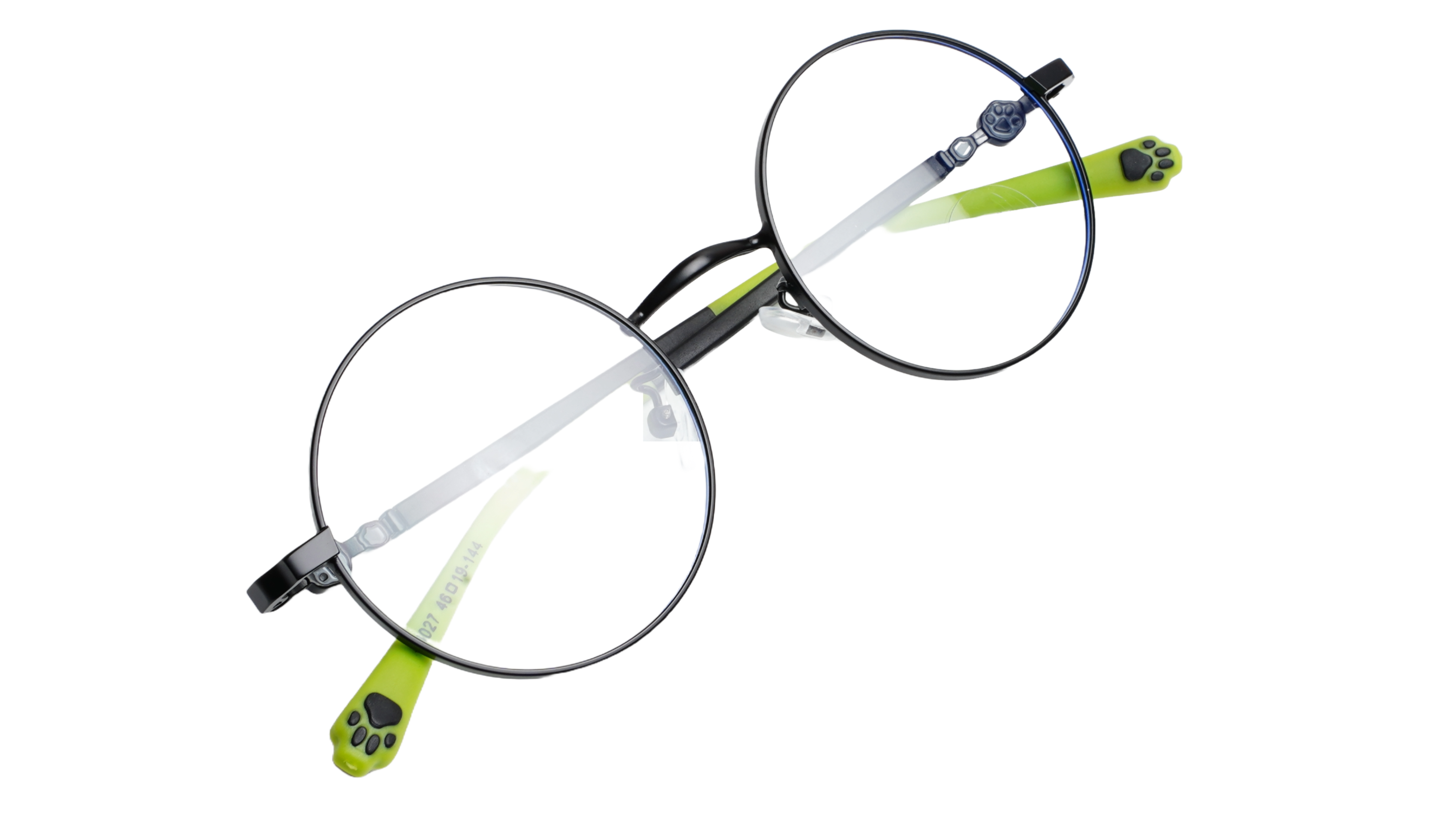 Soigné Kids Small Round Spectacle Frame.Black&Green.(4-9)Yr-Unisex