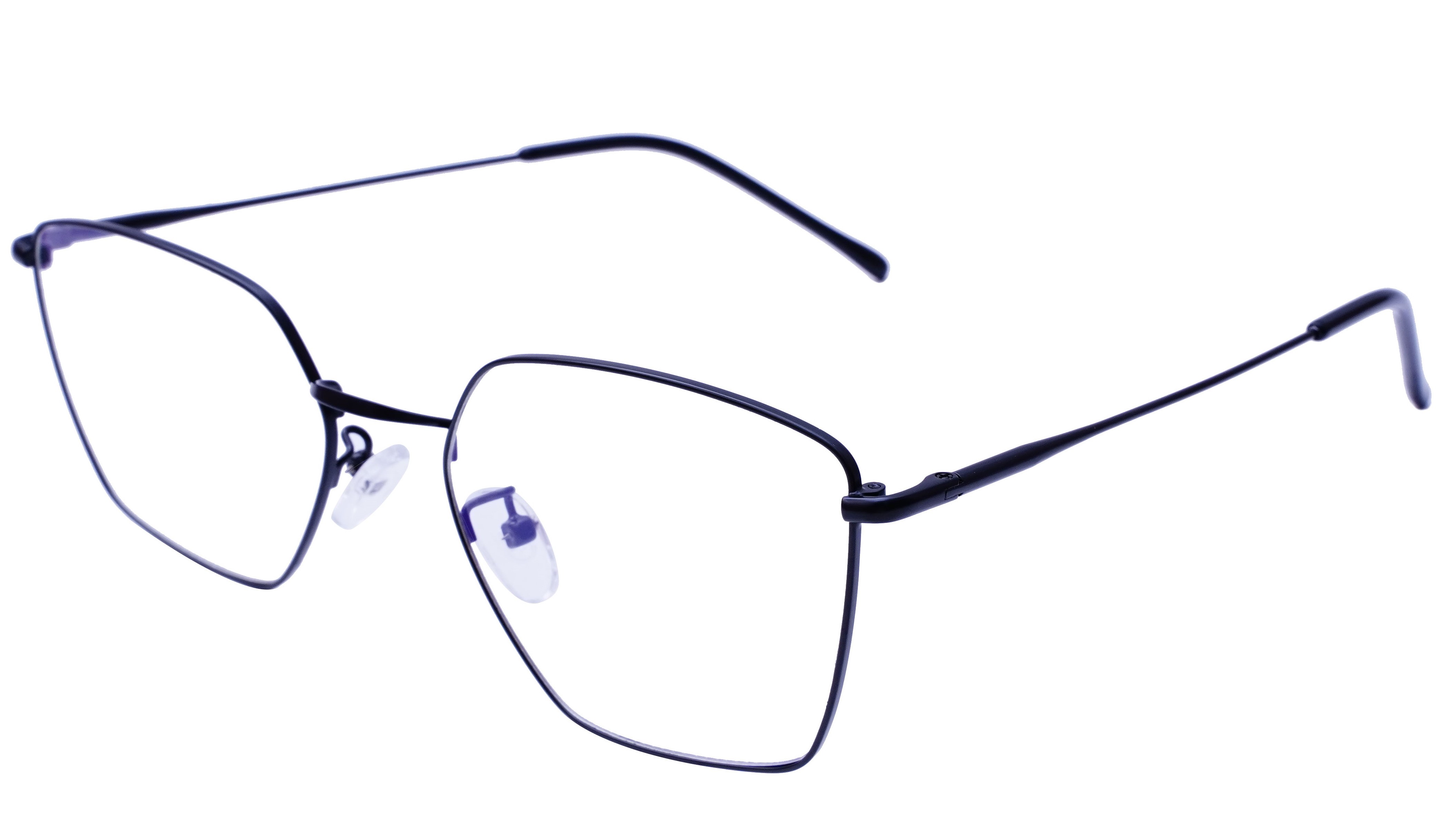 Unisex Pentagon Spectacle Frame. Black Color Frame. Transparent Color ARC Lens.