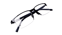 Soigné Unisex Half Rimmed Rectangular Spectacle Frame.Black&Gray-Large Soigné Unisex Half Rimmed Rectangular Spectacle Frame.Black&Gray-Large
