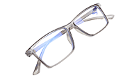 Soigné Unisex Rectangular Spectacle Frame.See Through Grey-Large