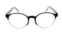 Soigné Unisex Black&White Half Rim Round Spectacle Frame-Medium Soigné Unisex Black&White Half Rim Round Spectacle Frame-Medium