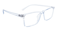 Soigné Unisex Rectangular Spectacle Frame.See Through Blue-Large Soigné Unisex Rectangular Spectacle Frame.See Through Blue-Large
