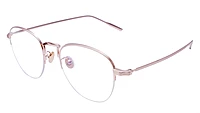 Unisex Half Rim Round Spectacle Frame. Golden Color Metal Frame.