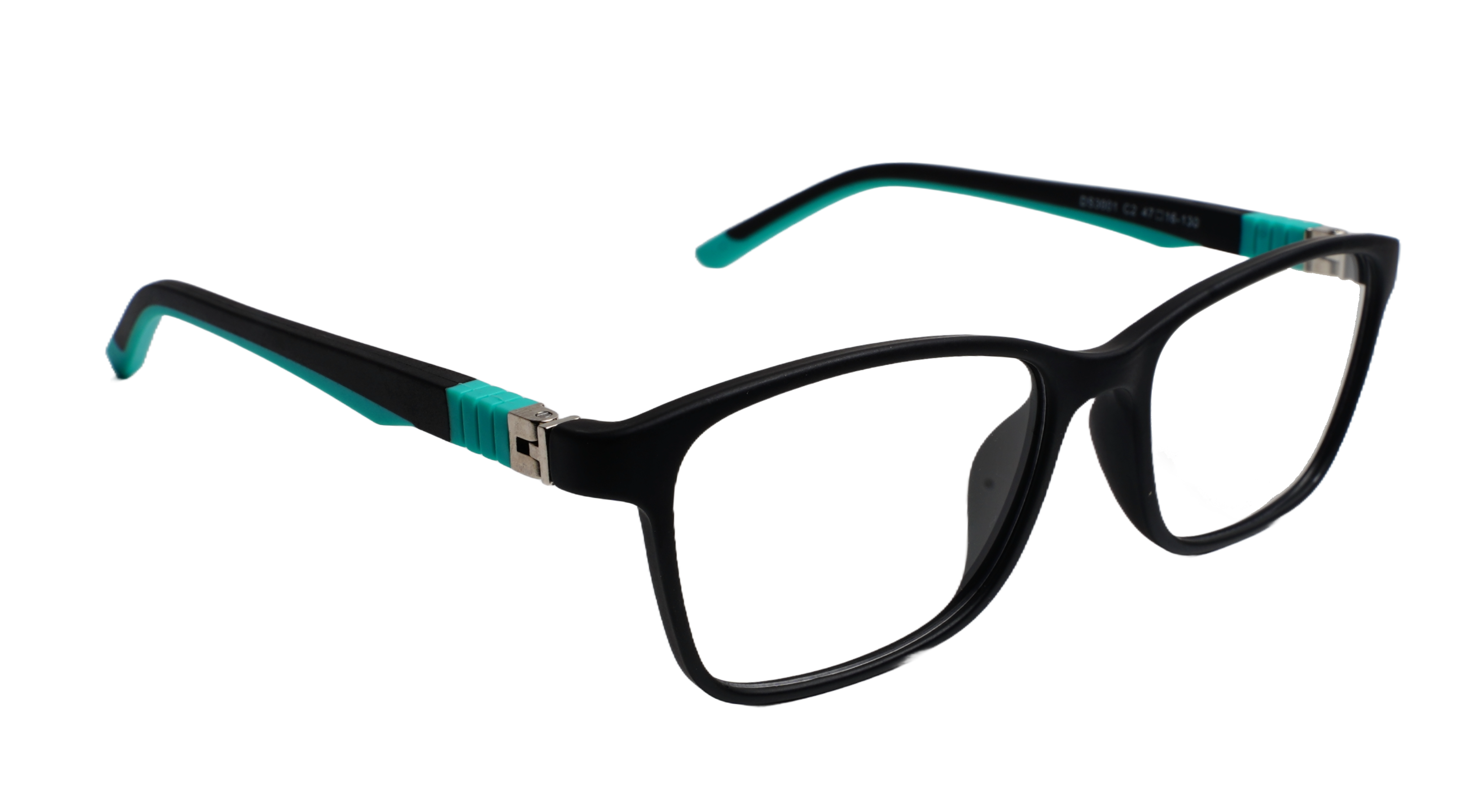 Soigné Kids Rectangular Spectacle Frame.Black&Green.(5-11)Y-Unisex