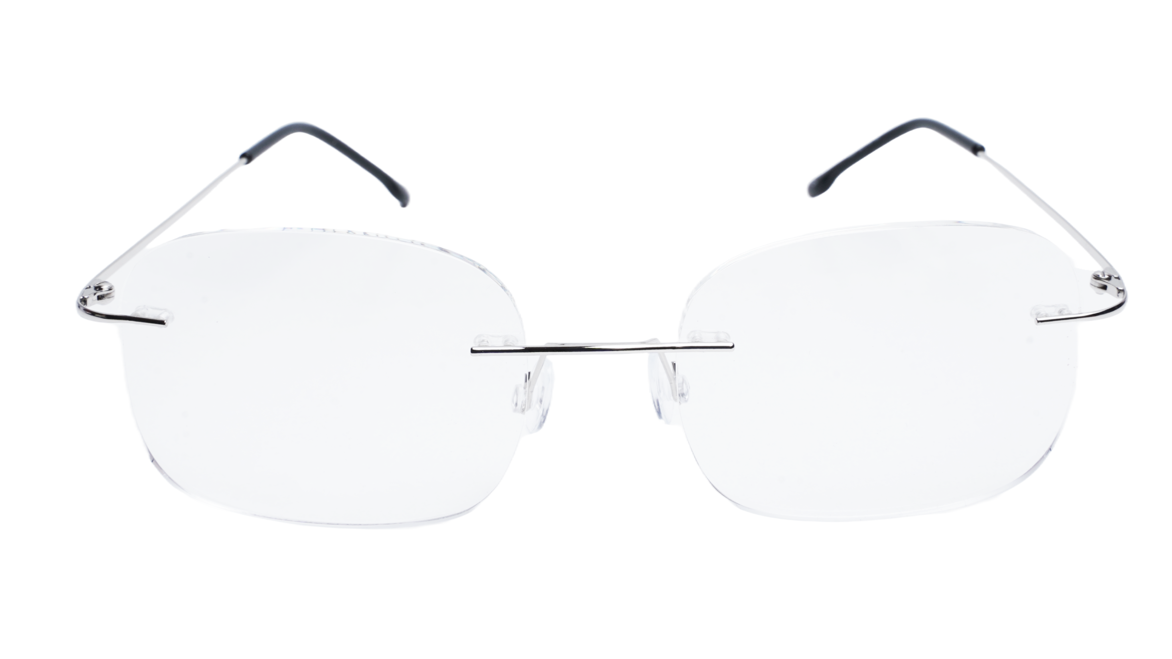 Soigné Unisex Square Rimless Spectacle Frame.Silver