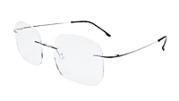 Soigné Unisex Square Rimless Spectacle Frame.Silver Soigné Unisex Square Rimless Spectacle Frame.Silver