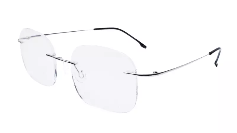Soigné Unisex Square Rimless Spectacle Frame.Silver