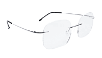 Soigné Unisex Square Rimless Spectacle Frame.Silver
