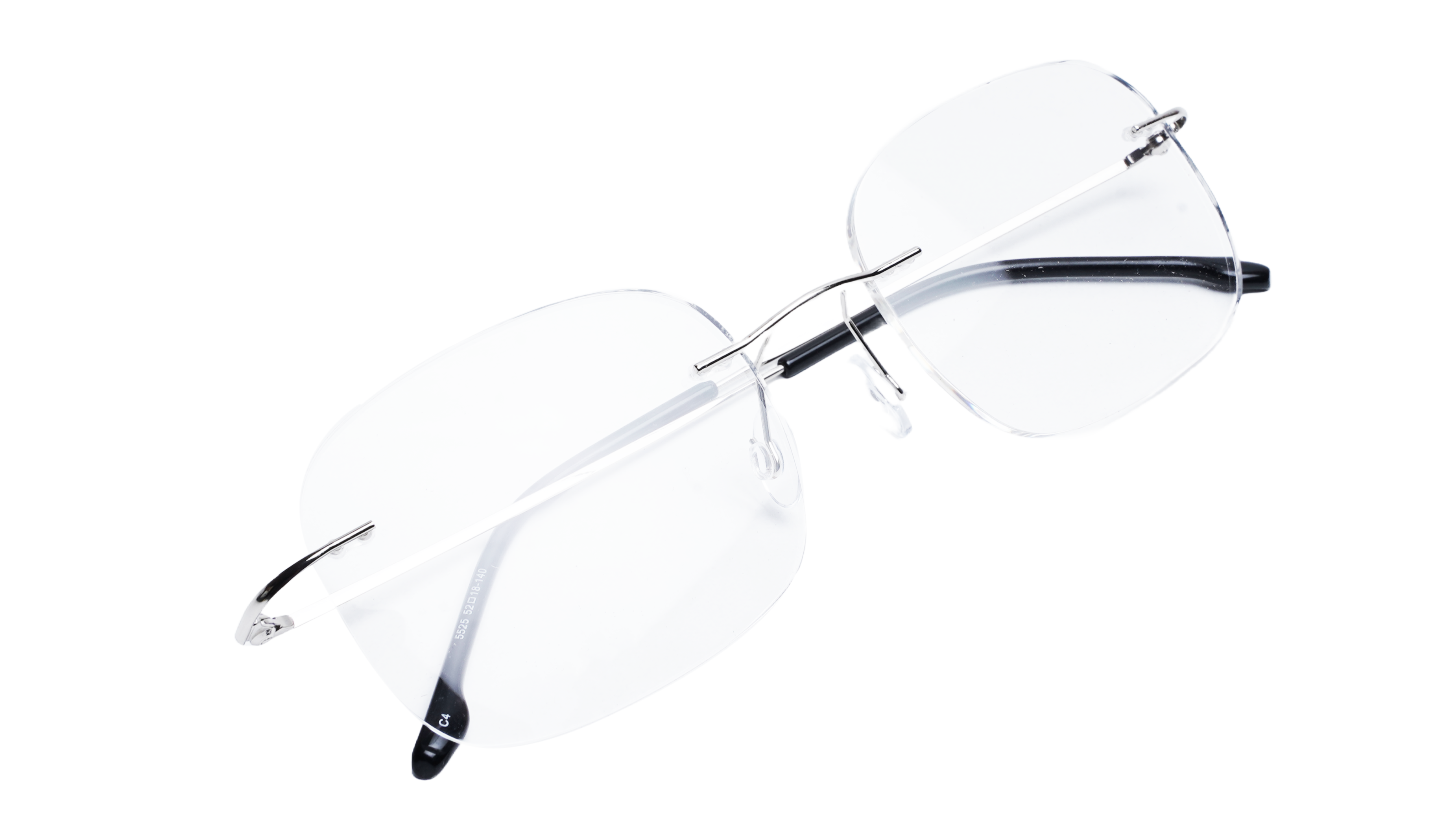 Soigné Unisex Square Rimless Spectacle Frame.Silver