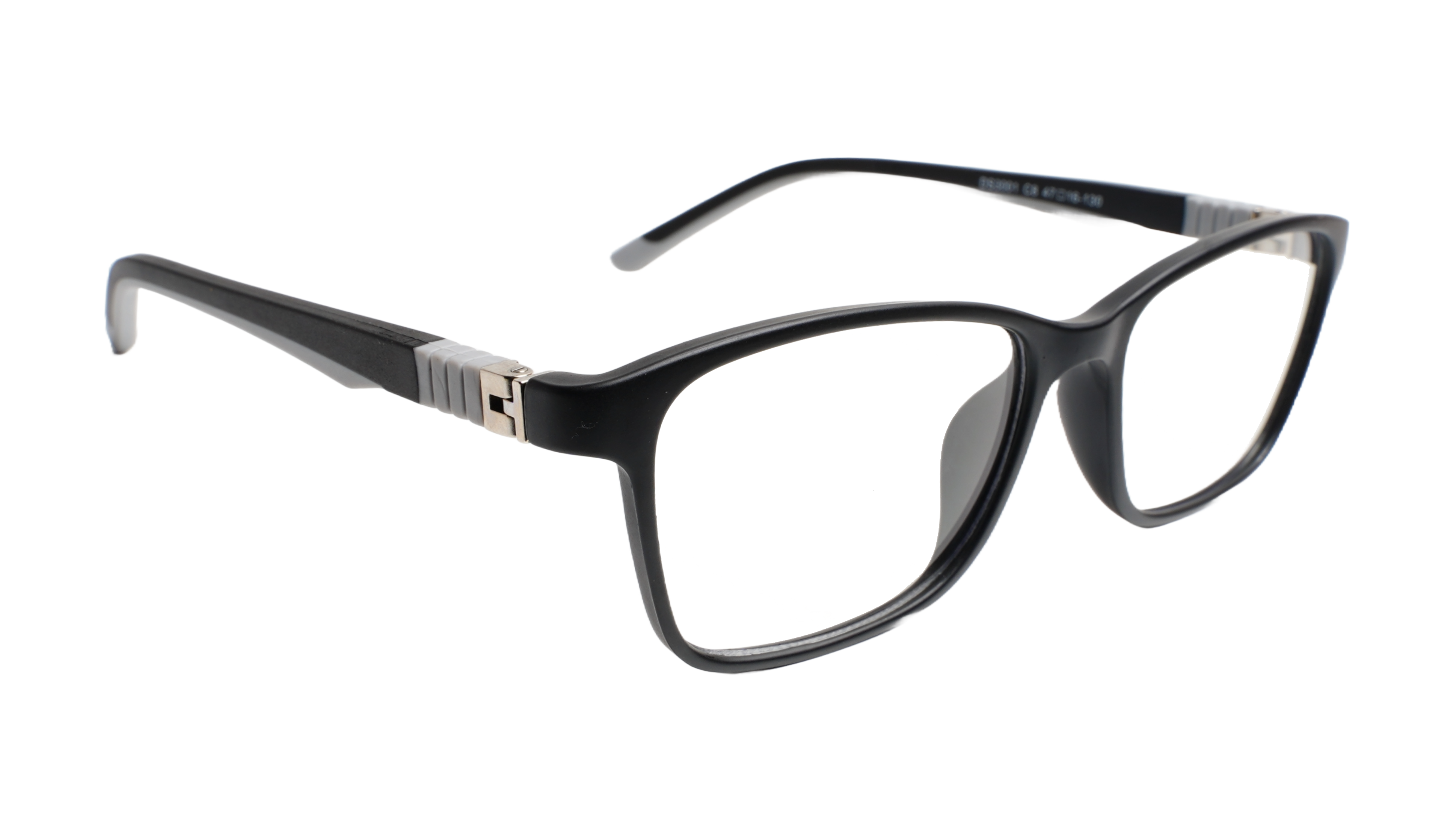 Soigné Kids&Teens Rectangular Spectacle Frame.Black&Grey.(7-14)Y-Unisex