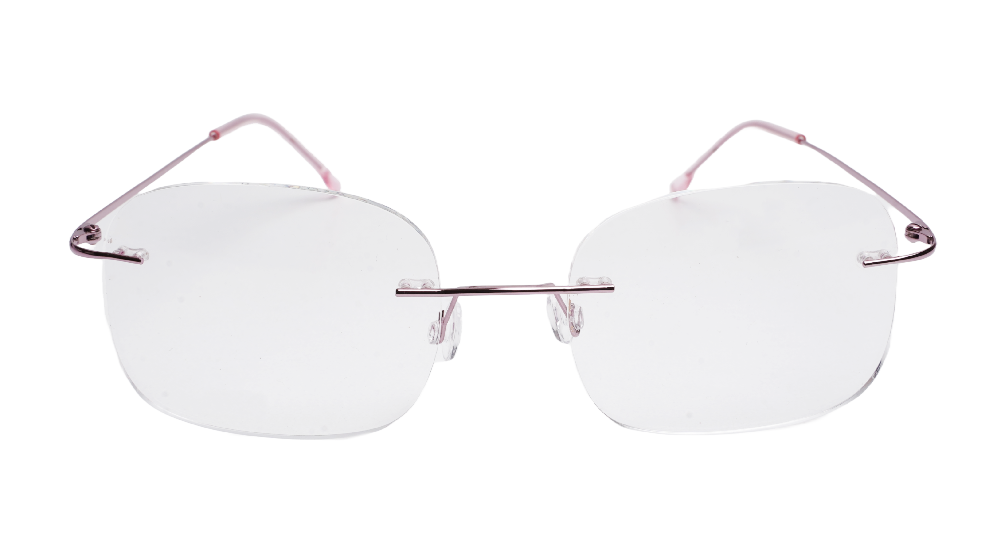 Soigné Female Square Rimless Spectacle Frame.Pink