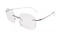 Soigné Female Square Rimless Spectacle Frame.Pink