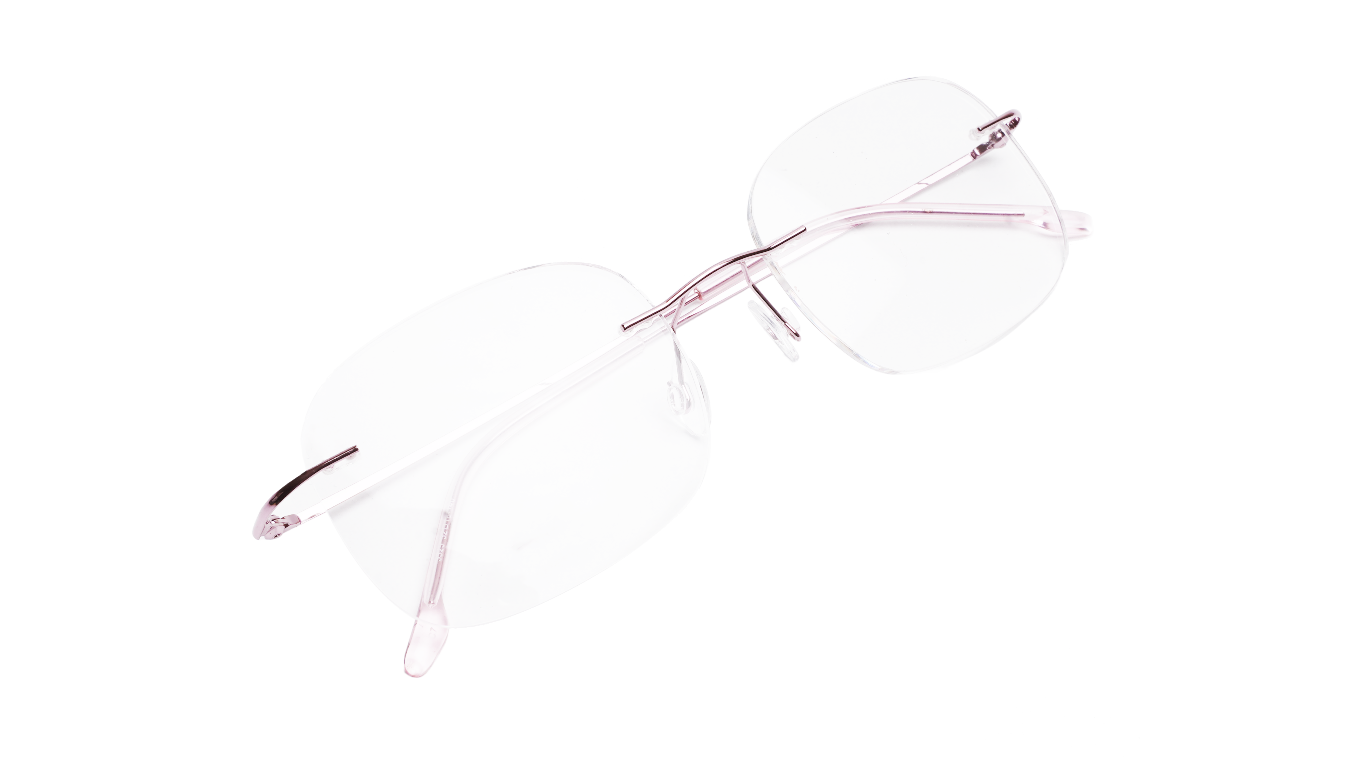 Soigné Female Square Rimless Spectacle Frame.Pink