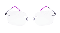 Soigné Female Square Rimless Spectacle Frame.Pink&Black Soigné Female Square Rimless Spectacle Frame.Pink&Black