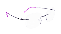 Soigné Female Square Rimless Spectacle Frame.Pink&Black Soigné Female Square Rimless Spectacle Frame.Pink&Black