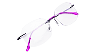 Soigné Female Square Rimless Spectacle Frame.Pink&Black Soigné Female Square Rimless Spectacle Frame.Pink&Black