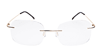 Soigné Unisex Square Rimless Spectacle Frame.Golden Soigné Unisex Square Rimless Spectacle Frame.Golden