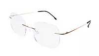 Soigné Unisex Square Rimless Spectacle Frame.Golden