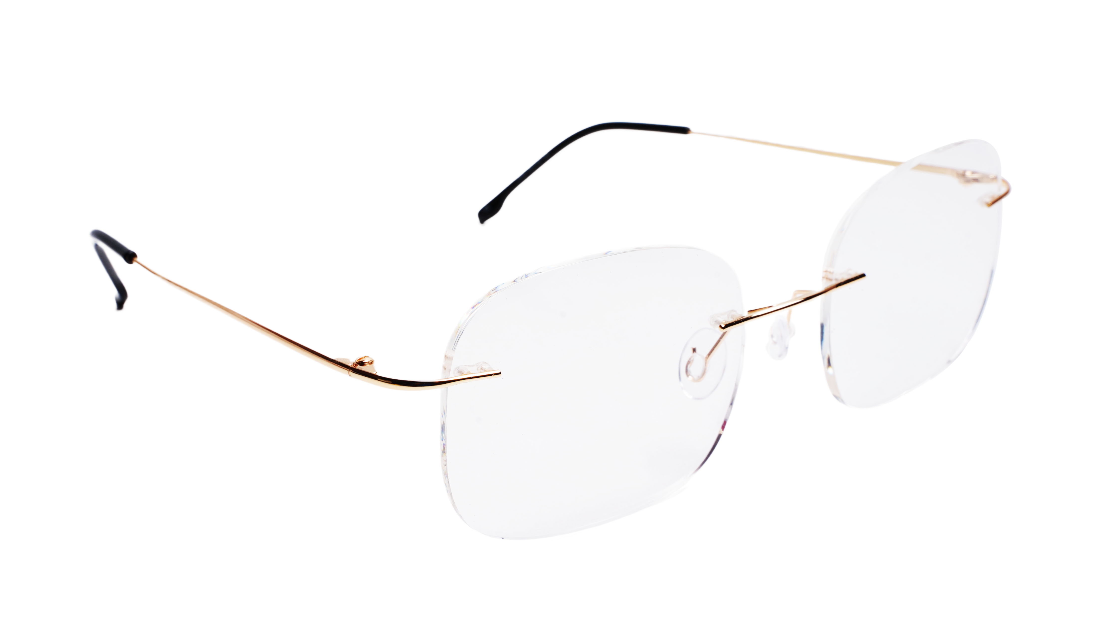 Soigné Unisex Square Rimless Spectacle Frame.Golden