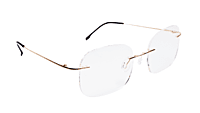 Soigné Unisex Square Rimless Spectacle Frame.Golden Soigné Unisex Square Rimless Spectacle Frame.Golden