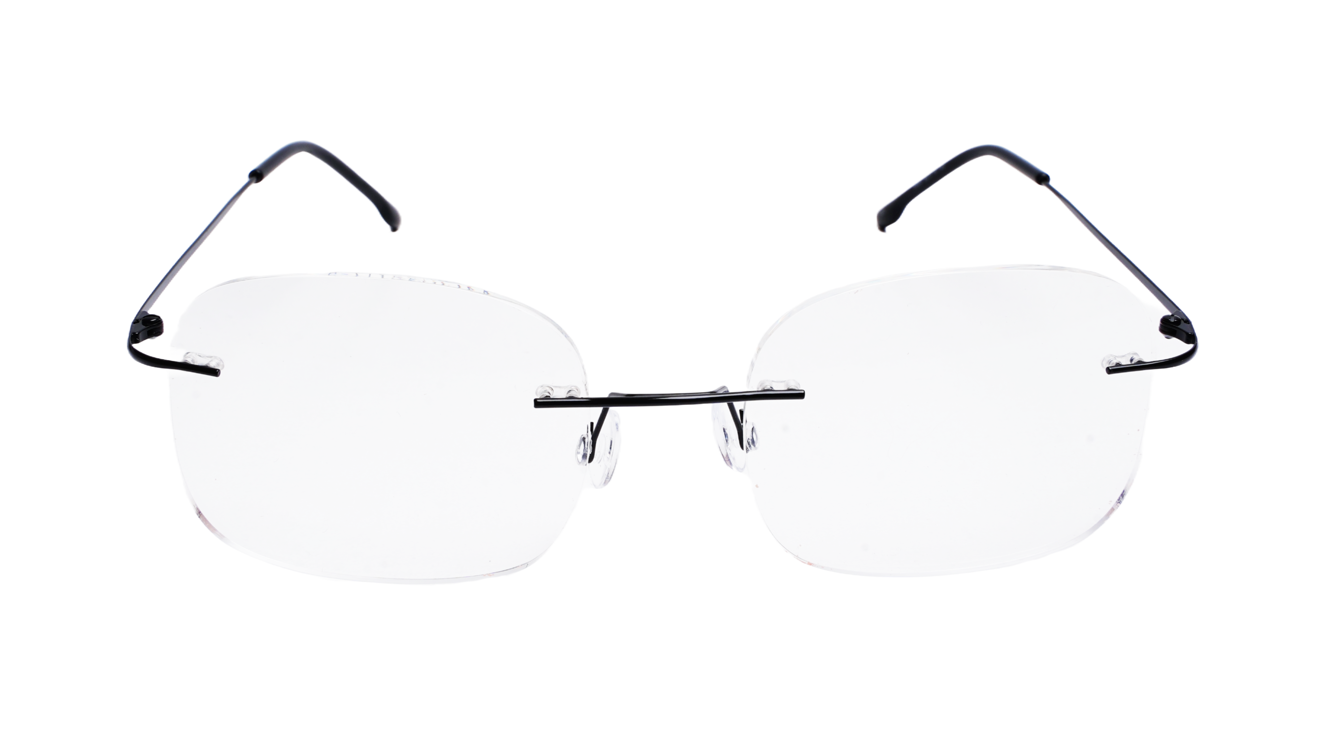 Soigné Unisex Square Rimless Spectacle Frame.Black