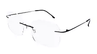 Soigné Unisex Square Rimless Spectacle Frame.Black