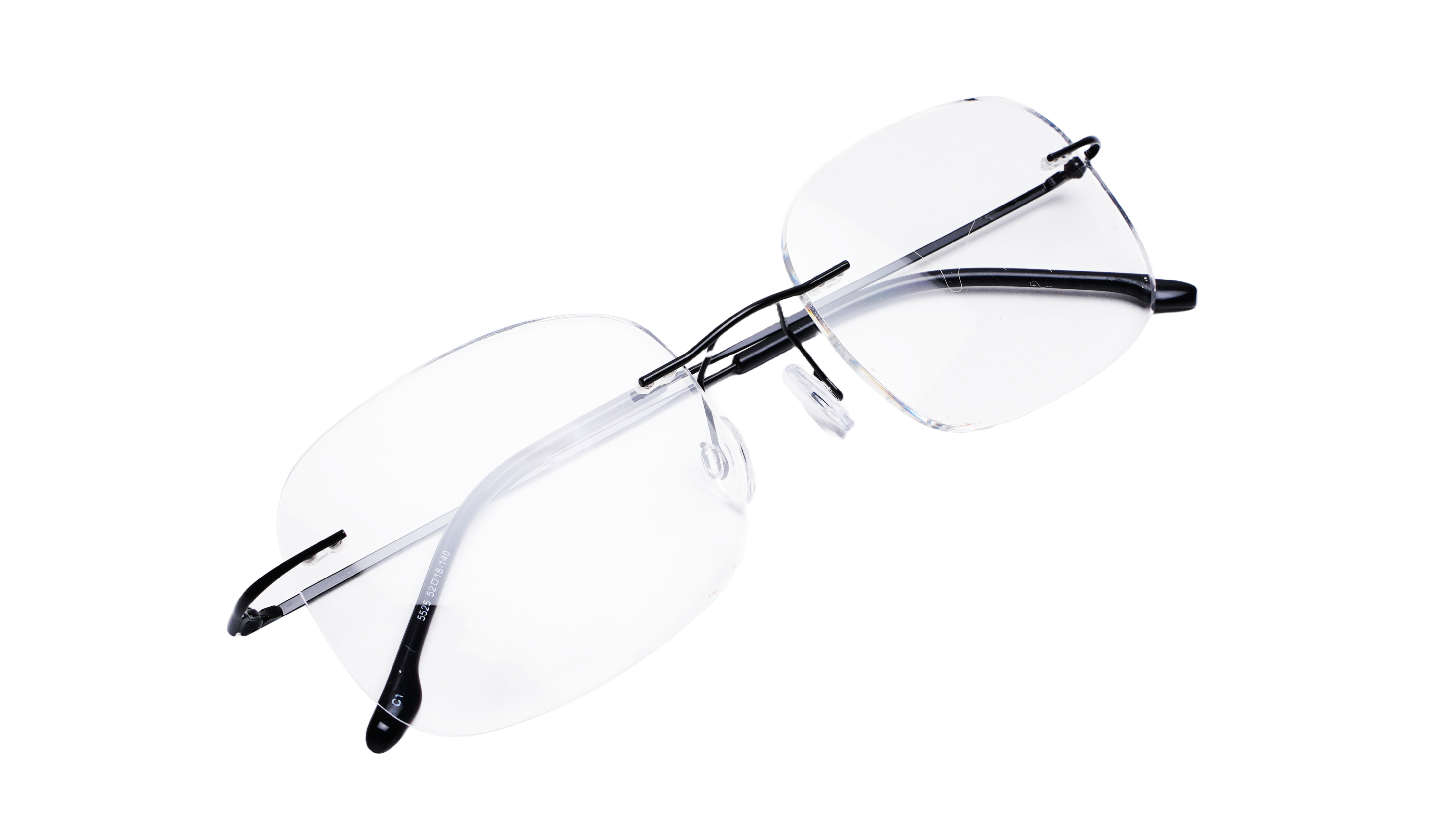 Soigné Unisex Square Rimless Spectacle Frame.Black
